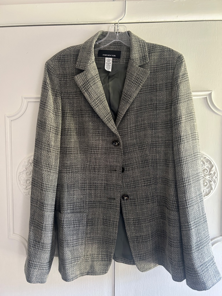 Jones New York Gray Glen Plaid Blazer